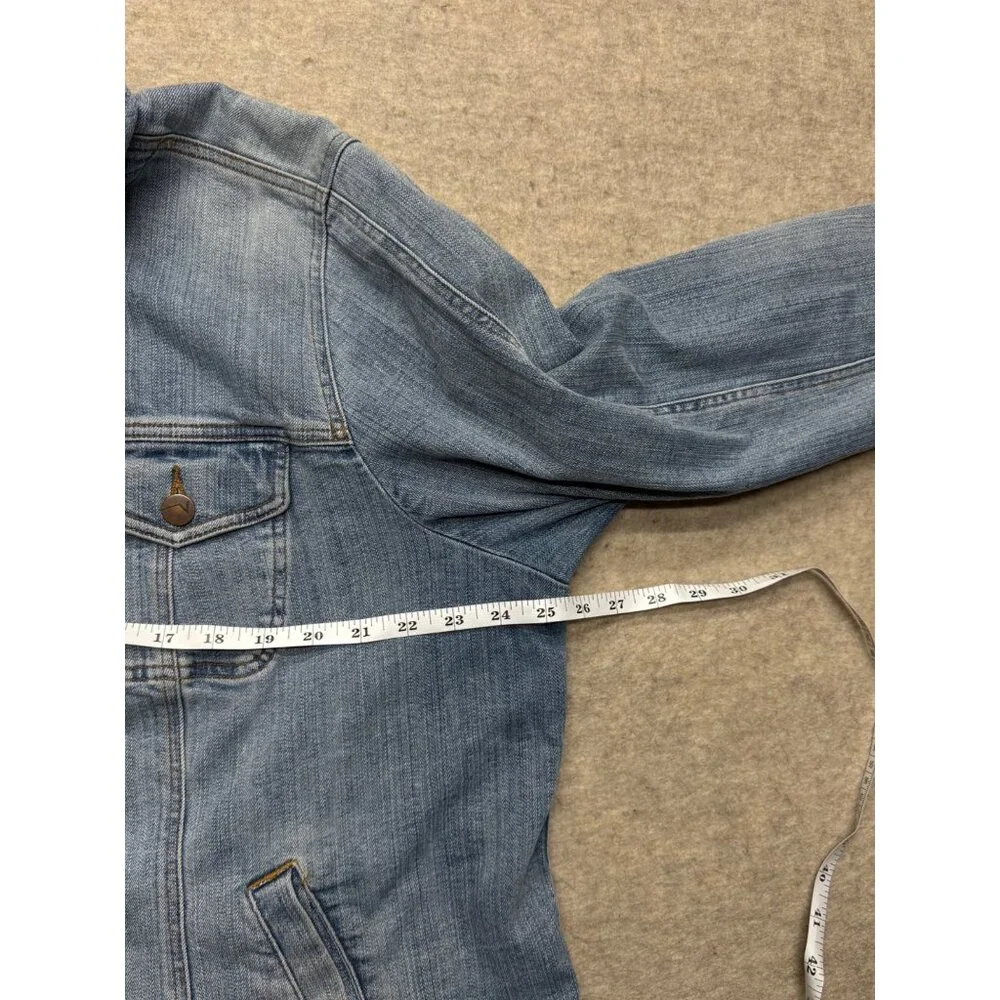 Venezia Denim Trucker Jean Jacket Plus 22/24  Stretch Blazer 90s Y2K - Picture 7 of 8